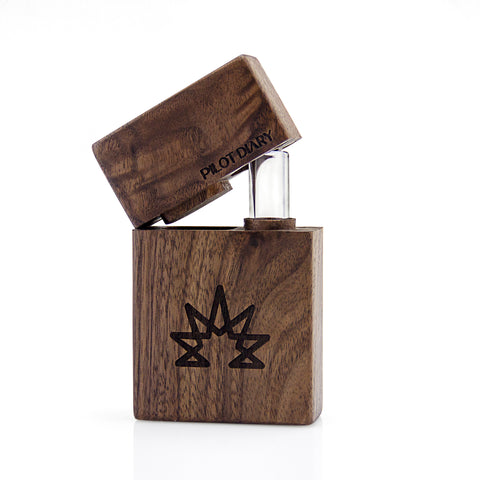 PILOTDIARY Wood Dugout W/ Glass One Hitter