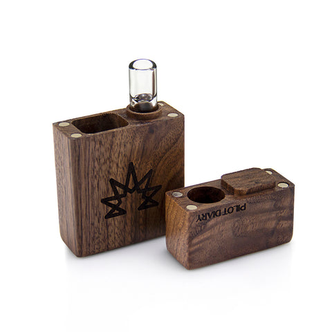 PILOTDIARY Wood Dugout W/ Glass One Hitter