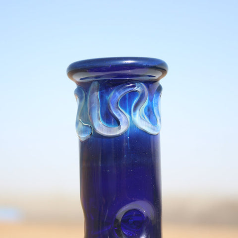 10.5" Blue Buddha Glass Water Pipe w/ Coil Perc