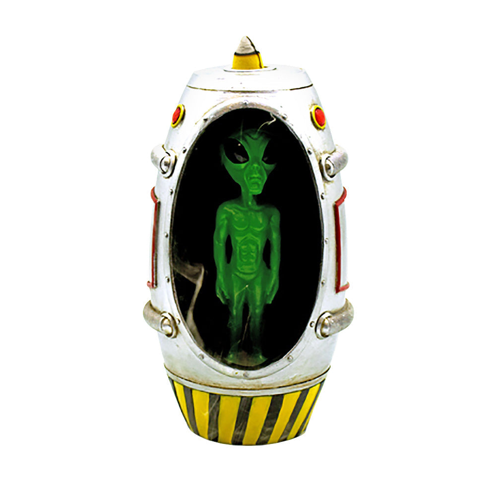 Alien Escape Pod Backflow LED Incense Burner - 6.75"