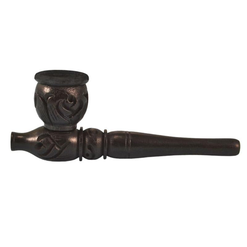Carved Wood Hand Pipe