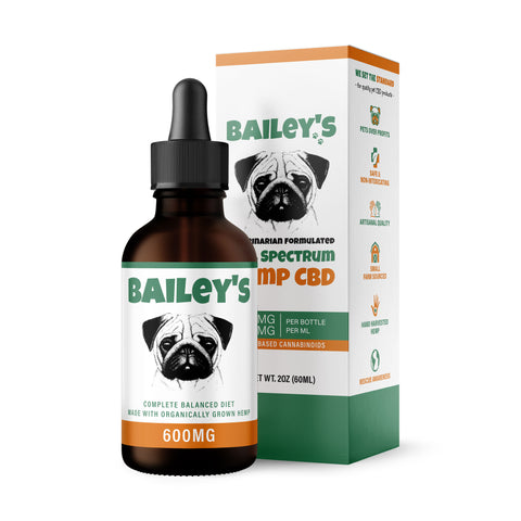 Bailey's Full Spectrum Hemp Derived CBD Oil For Dogs | 600MG 60ml Tincture