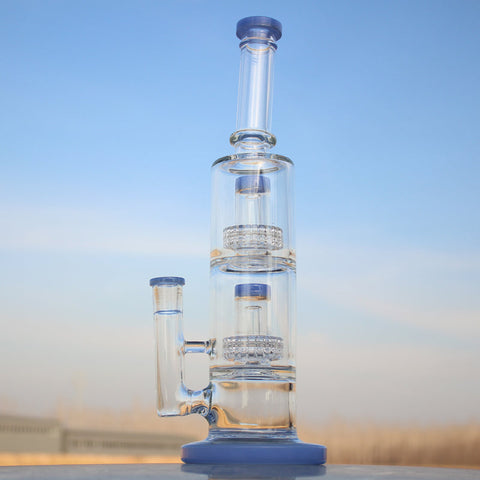 Approx. 12" Dual Matrix Percolator Glass Water Pipe