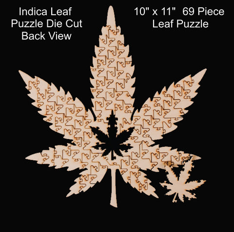 Indica Leaf Shape Puzzle: Nick Johnson “Colins Mandarin Temple" 10" x 11" 69 Piece 1/4 Inch thick Maple Wood Jigsaw Puzzle