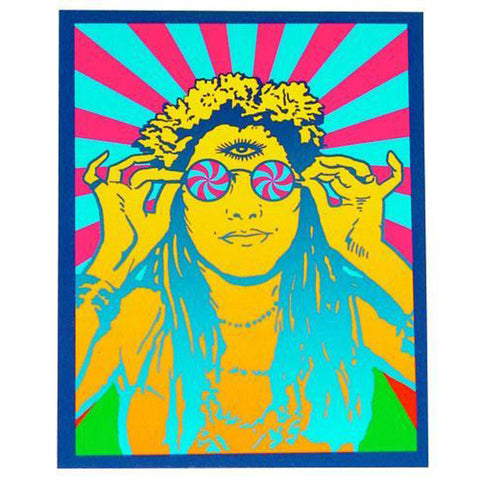Psychedelic Third-Eye Hippie Sticker