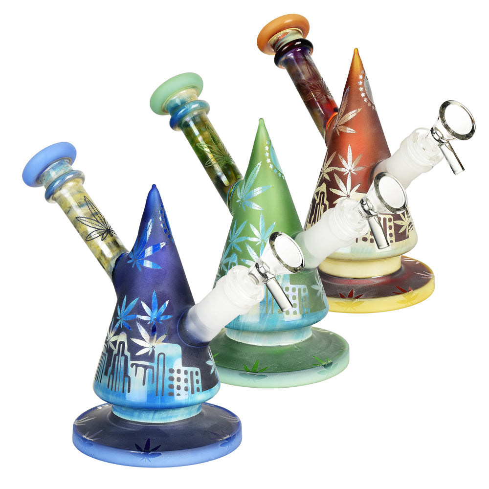 420 City Skyline Water Pipe - 6.75"/14mm F/Colors Vary