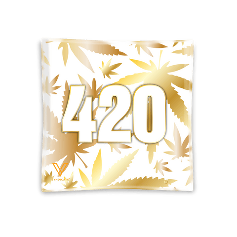 420 Gold Blazin' Ashtray Glass