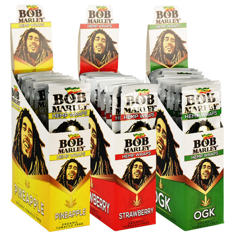 25PC DISP - Bob Marley Hemp Wraps - 2pk